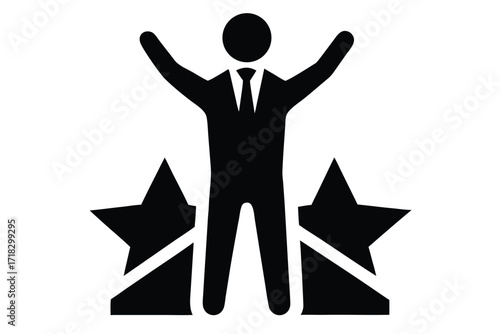 mentor success vector icon silhouette