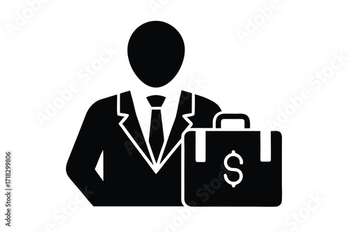 investment portfolio silhouette vector icon illust