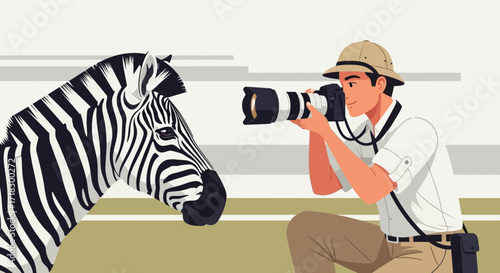 Photographer Capturing A Zebra Portrait In Its Natural Habitat Beautifully