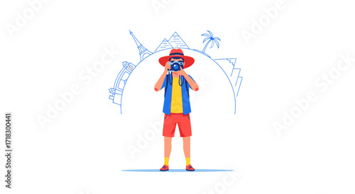 Photographer Capturing Global Wonders And Iconic Landmarks For Travel Enthusiasts Graphic