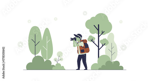 Photographer Capturing Scenery In The Wilds Depicting Artistic Photography Concept