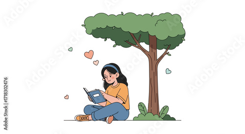 Reading Under The Tree: A Peaceful Moment of Solitude and Knowledge