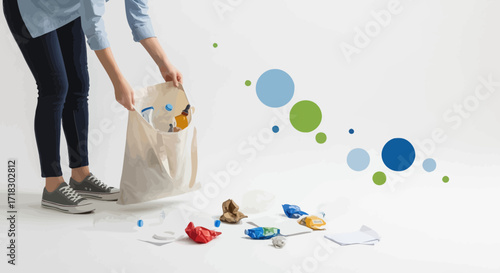 Person Recycling Litter, Taking Action in Environmental Conservation and Sustainability