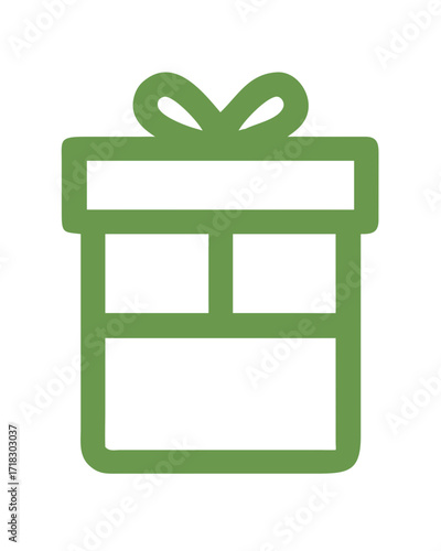 Green gift box present vector graphic for birthday christmas holiday celebration and special occasion design use