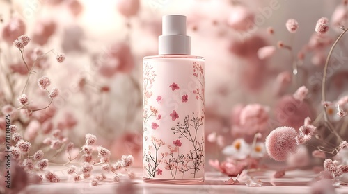 Floral Cosmetic Bottle