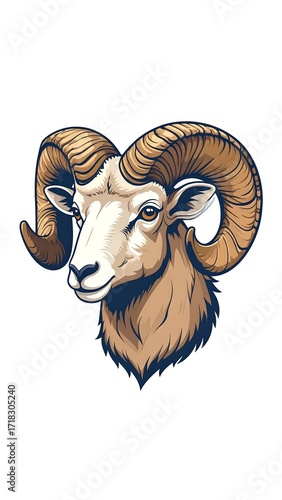 Ram's head graphic art