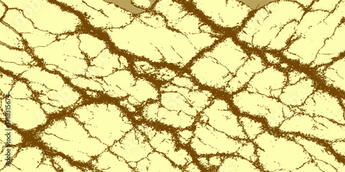 Dry and cracked earth with an abstract pattern of bark-like textures from a parched desert landscape