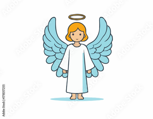 Guardian Angel illustration Images Vector isolated on white background.