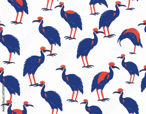 Cassowary Image Vector. Illustration Southern cassowary bird  on white Vector Image.