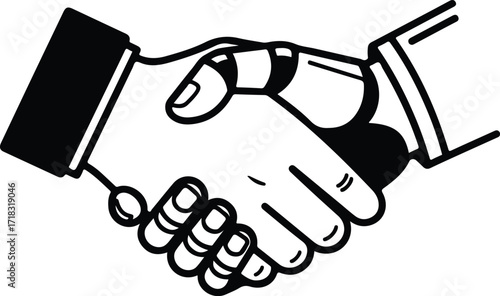 Silhouette handshake between business people partnership or agreement vector illustration