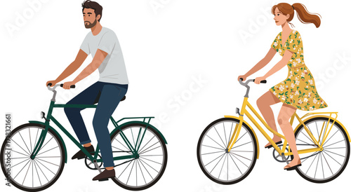 Outdoor cycling, healthy lifestyle, casual ride, eco transport, summer activity, urban biking, friendship, leisure, fitness, nature, freedom, motion, happiness
