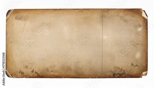 Back Of An Old Photo Isolated White Including Clipping Path
