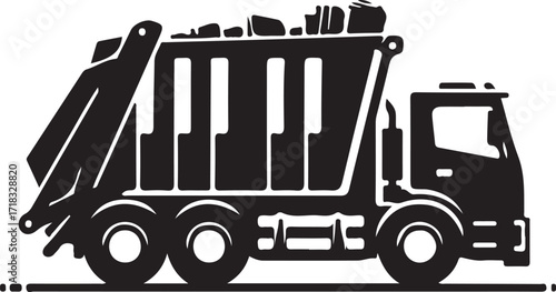 Vector art of garbage truck vector illustration