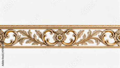 Elegant floral border with intricate designs and gold accents