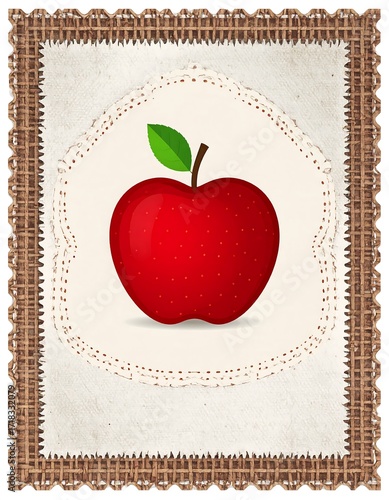 Red apple in a frame