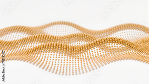 Waves of golden spheres creating a mesmerizing visual effect