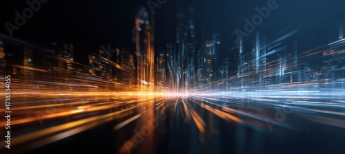 Futuristic Cityscape: A Digital Metropolis at Night