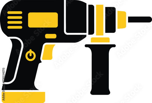 vector illustration of a cordless power drill for construction and diy projects