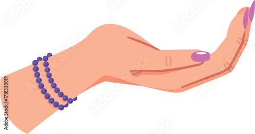 Female hand caring gesture vector illustration