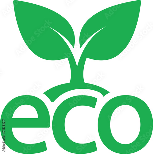 Eco growing plant green icon