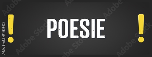 Obraz na plátně Poesie (poetry) - A blackboard illustration with white text.