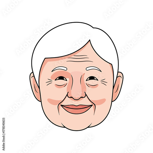 Smiling senior: An intimate, bright depiction of a cheerful senior, capturing a sense of joy and warmth with detailed facial expression. 