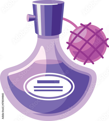Female fragrance perfume bottle vector illustration
