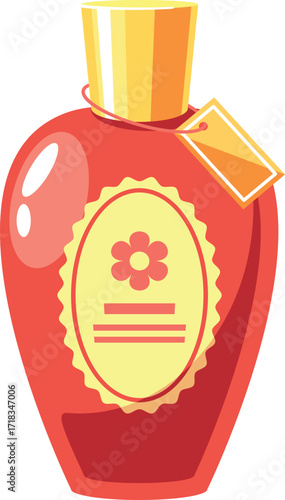 Female perfume bottle vector illustration
