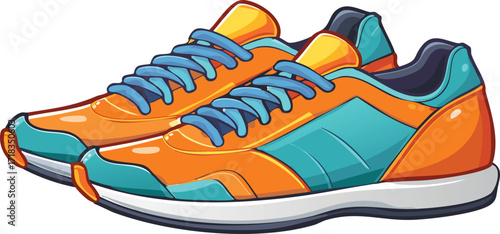 Cartoon Style Illustration of a Pair of Shoes
