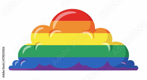 Vibrant rainbow pride cloud expressing love and inclusion, perfect for LGBTQ+ celebrations and diverse communities, a symbol of hope and colorful representation