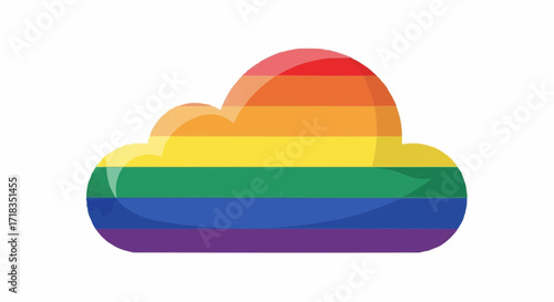 Vibrant rainbow cloud symbolizes pride, diversity, and inclusion, perfect for LGBTQ+ events, celebrations, and promoting equality, originally a scalable vector graphic