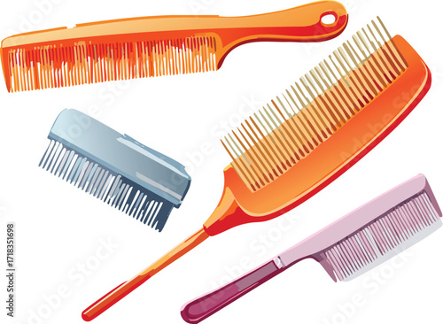 Hair Brush and Comb Set Illustration