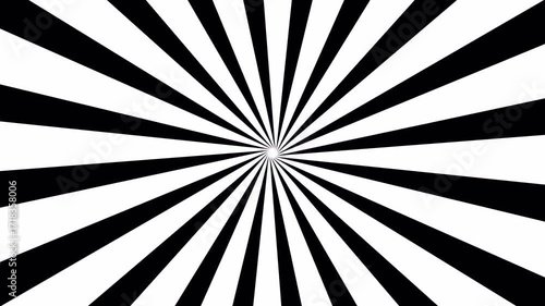 colourful sunburst pattern background video in 4k,a striking sunburst pattern with colourful alternating beams ,radial, sun light , circus, stripe background rotation 