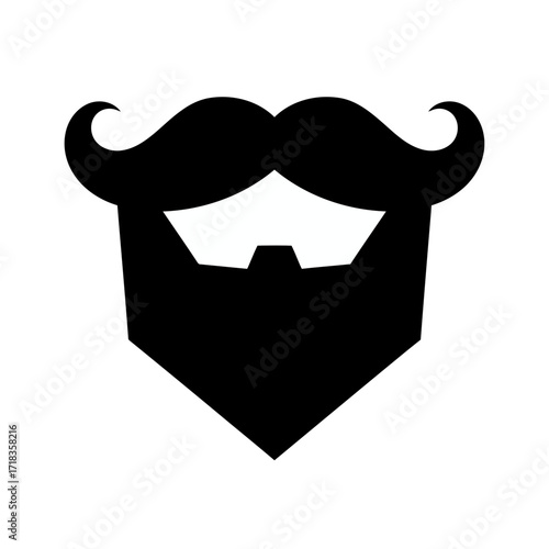 Vector art of beard and mustache icon vector illustration of a beard and mustache for barbershop, beauty salon, or personal care