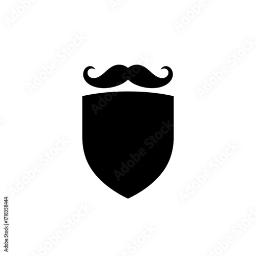 Vector art of stylized beard and mustache icon, perfect for barbershop branding, male grooming products, or hipster designs
