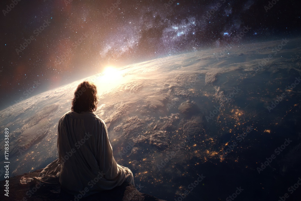 Obraz premium Contemplation: A Celestial View