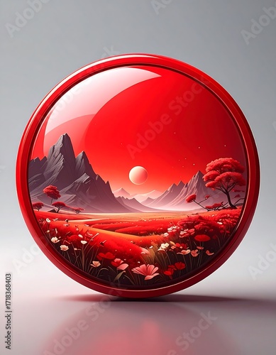 Red circular landscape