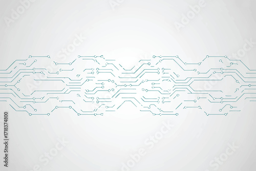 blue abstract pcb board vector illustration symmetrical digital network electronic engineering technology design