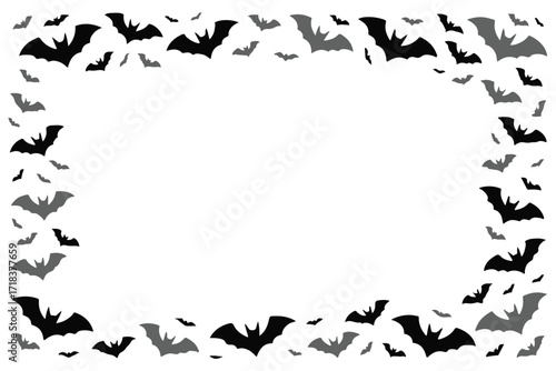 bat vignette border frame vector ai eps png jpeg spooky ornamental silhouette edge design for templates