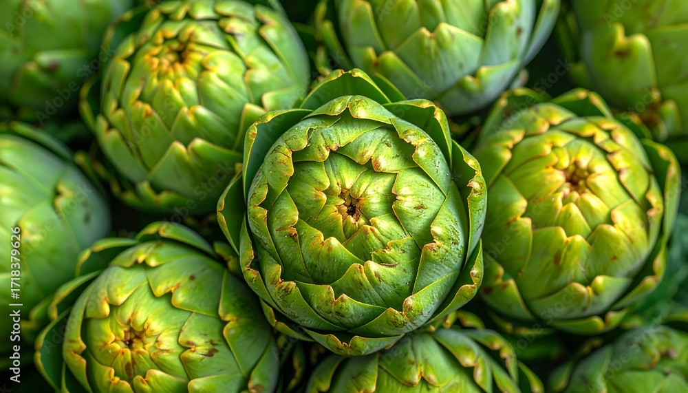 Fototapeta premium Close-up view of fresh artichokes
