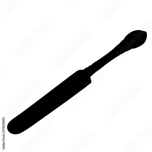 Silhouette of a cricket bat against a white background sports equipment for cricket games and training sessions for cricket players