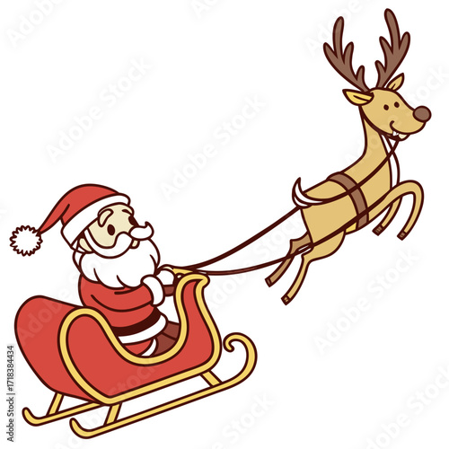 santa claus and reindeer