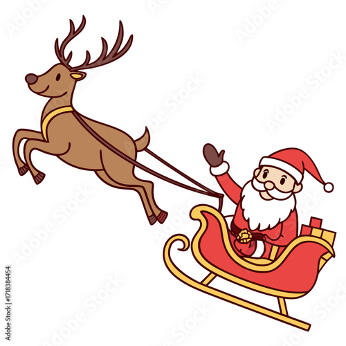 santa claus and reindeer