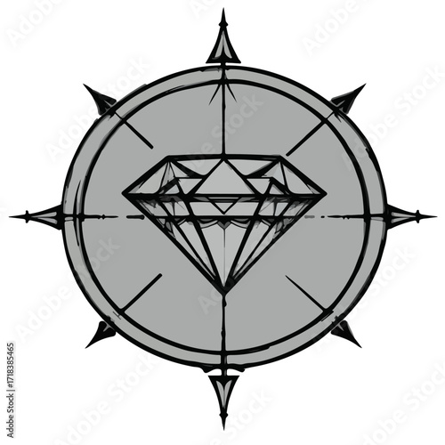 vector illustration of a compass rose