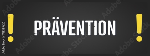 Praevention (Prevention) - A blackboard illustration with white text.