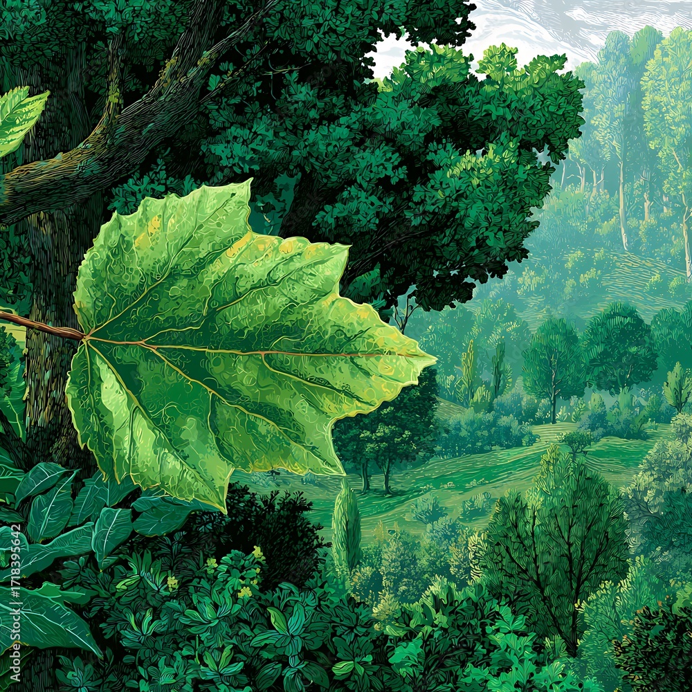 Naklejka premium close up of green leaves