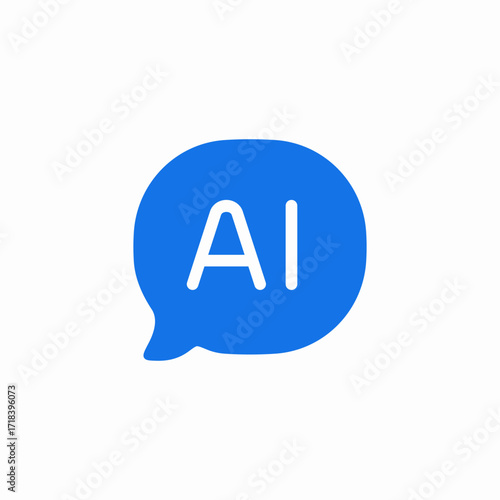 ai chat speech bubble icon sign vector