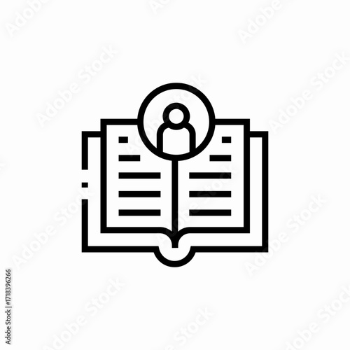 book biography icon sign vector