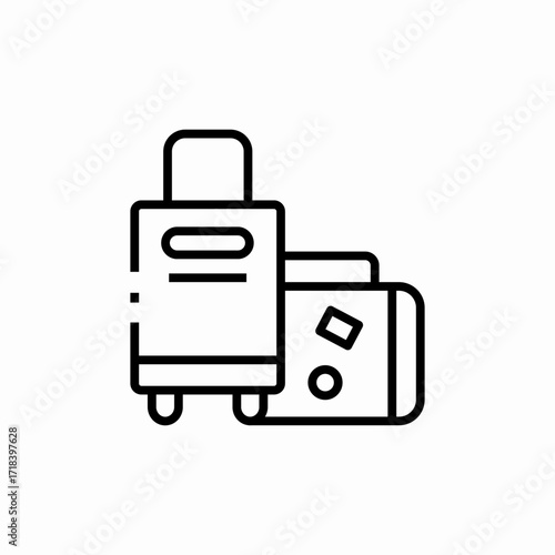 travel luggages icon sign vector