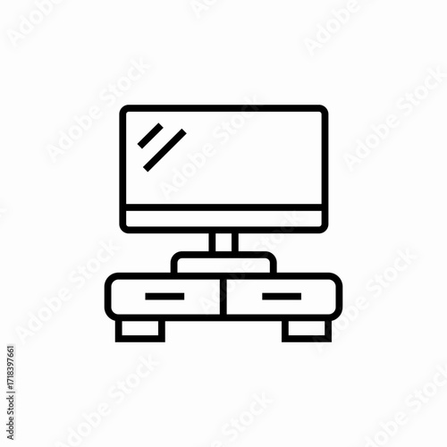 tv set icon sign vector